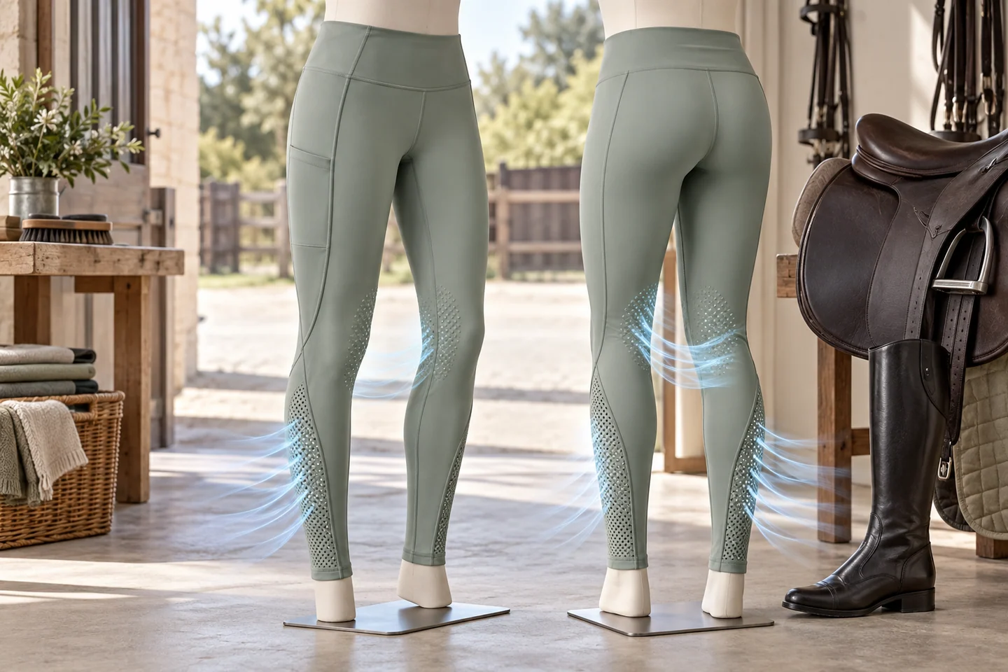Summer mesh riding tights: Ventilation map — generated development study