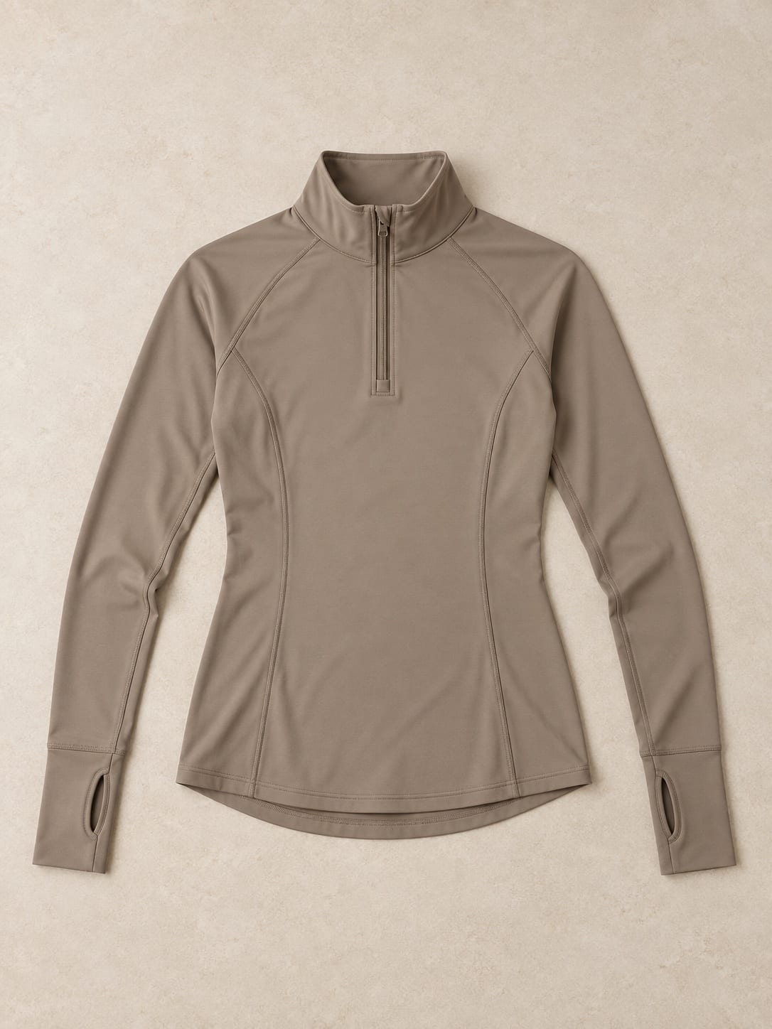 Quarter-zip training base layer — garment development concept